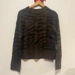 Brown and Black Patterned Women's Sweater